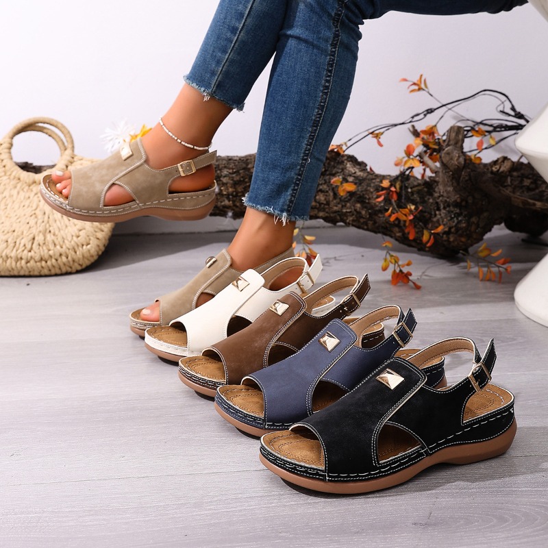Women'S Shoes For Bunions - Damskie sandały na koturnie plus size,