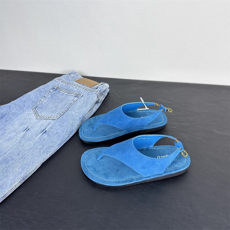 Thong Flat Sandal - Minimalistyczne koreańskie sandały z zamszu z