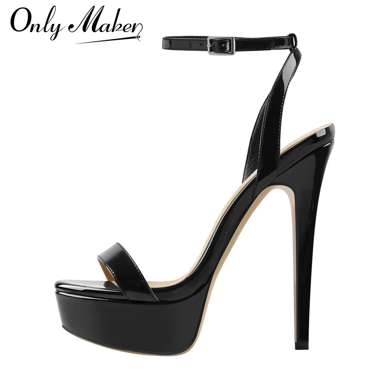Ankle Strap Heels - Onlymaker Damskie Sandały na Platformie Szpilki