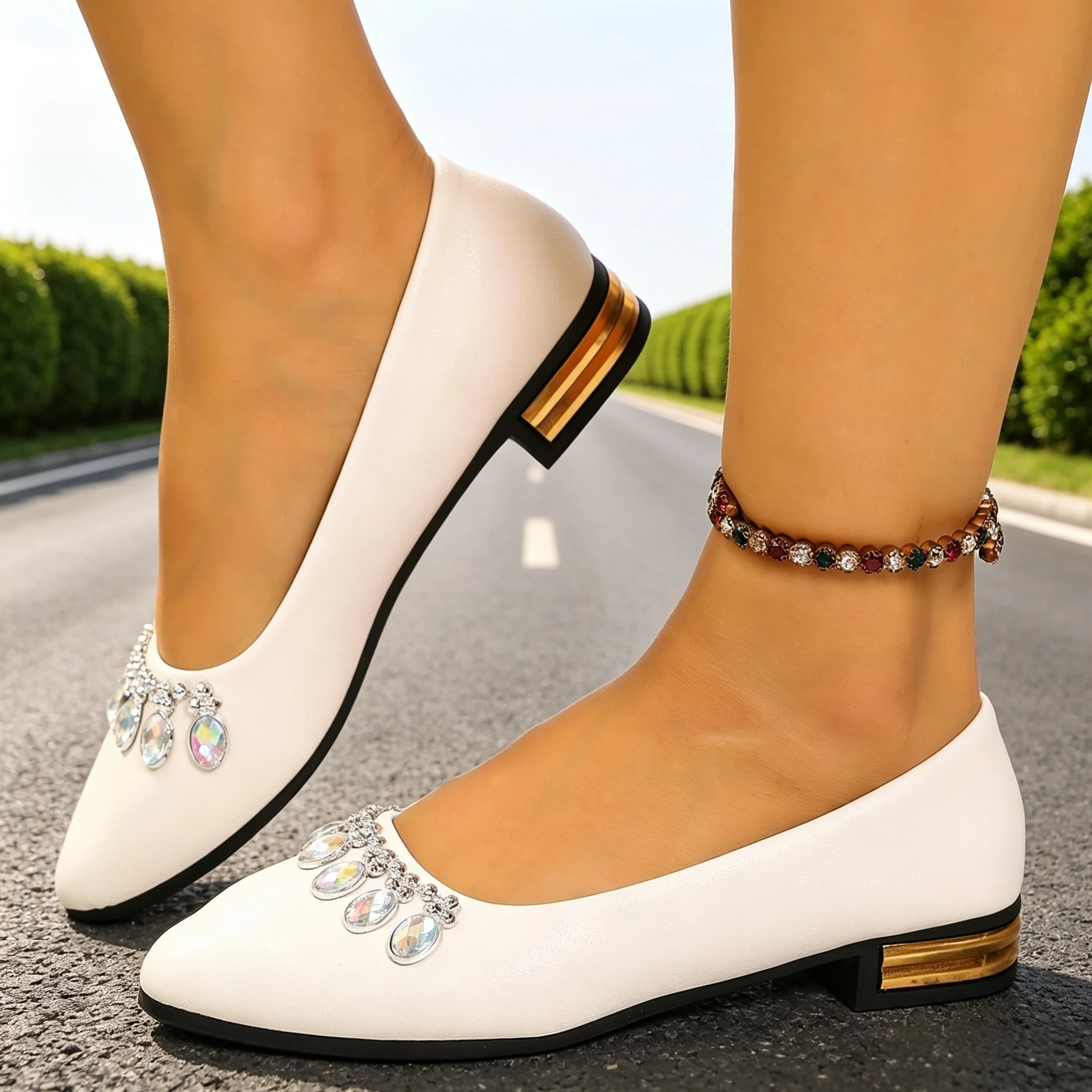 Ballet Flat Women - Damskie baleriny z ostrym noskiem, duże