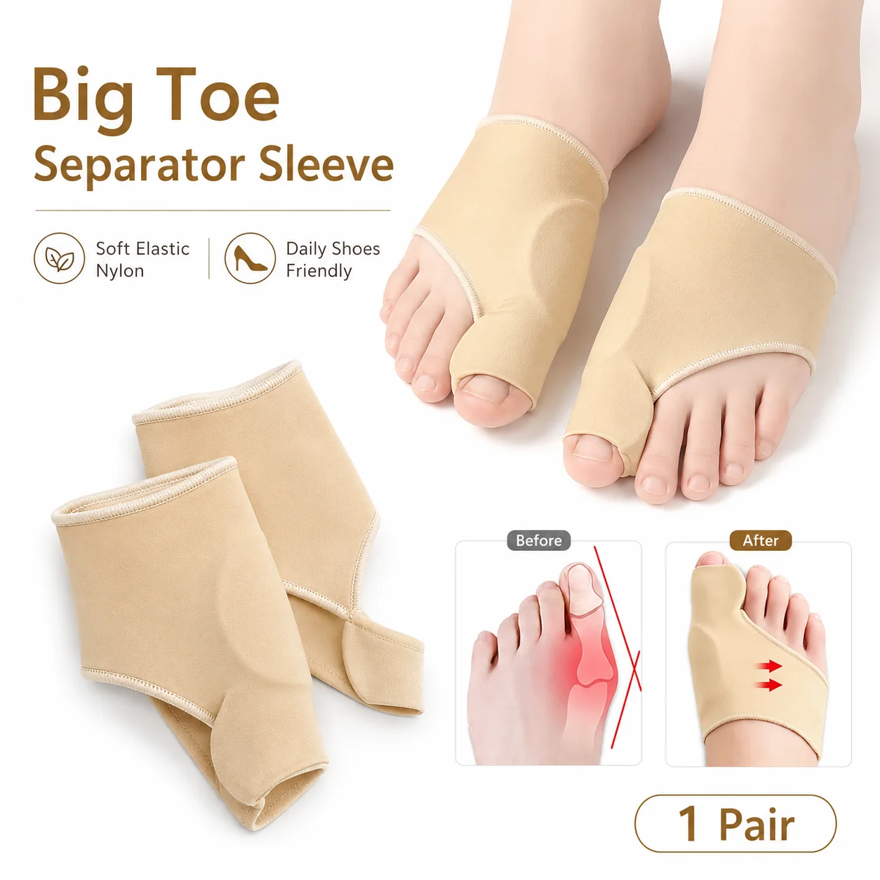Women'S Shoes For Bunions - Rozdzielacz Palców Stóp, Ochraniacz na Haluksy,
