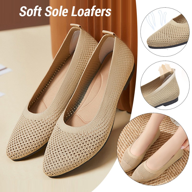Damskie płaskie buty, dzianino – Ballet Flat Women recenzja i cena