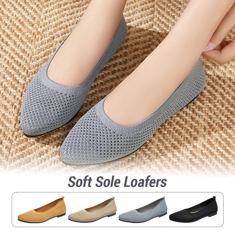 Damskie płaskie buty, dzianino – Ballet Flat Women recenzja i cena