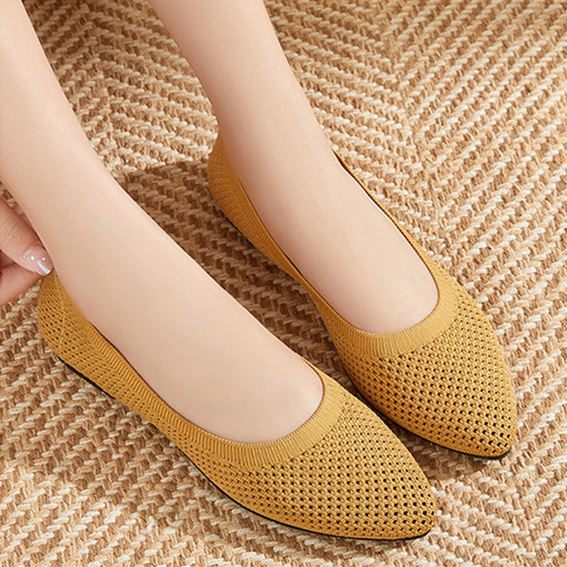 Damskie płaskie buty, dzianino – Ballet Flat Women recenzja i cena