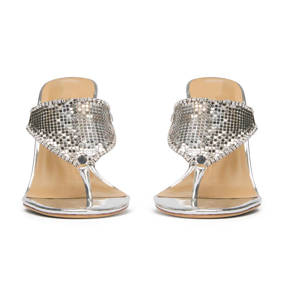 Damskie srebrne metaliczne kla – Thong Flat Sandal recenzja i cena