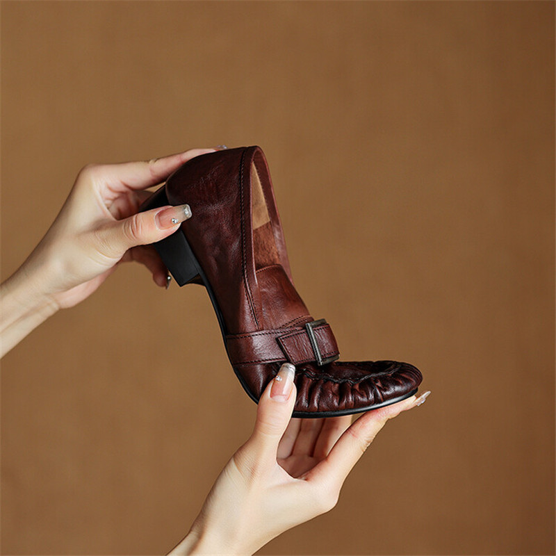 New Autumn Genuine Leather Wom – Women Shoes Heels recenzja i cena